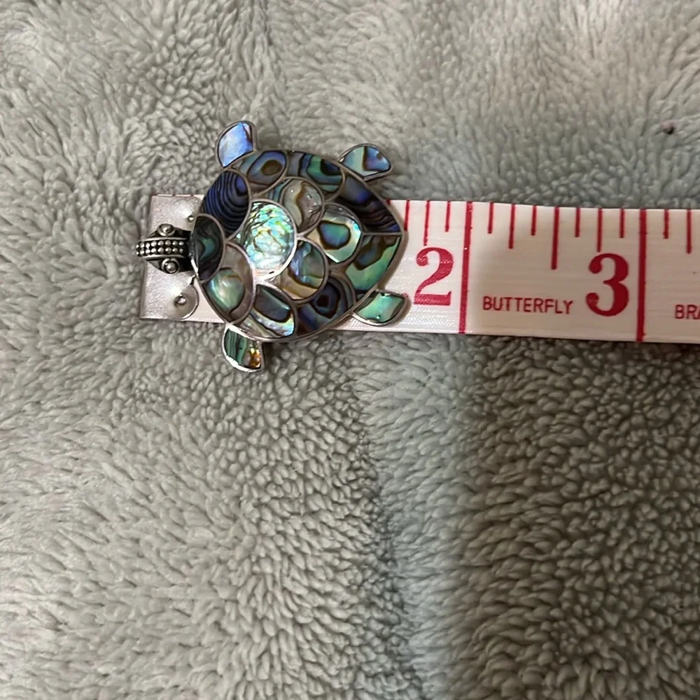 Sterling silver and genuine abalone shell pendant - Picture 3 of 3